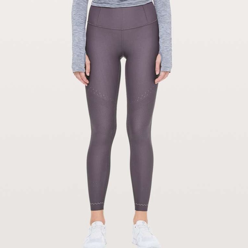 Lululemon Zoned In Leggings Grey Size 4 activewear gym workout athleisure